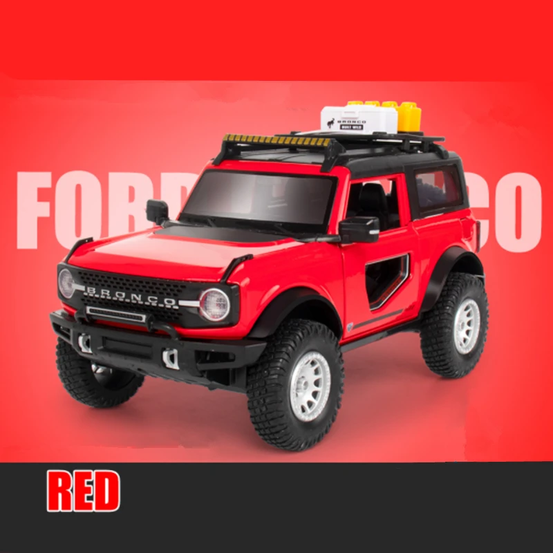 1:32 Ford Bronco Lima Legierung Automodell Druckguss Metall Modifiziertes Geländewagen Automodell Simulation Sound und Licht Kinder Spielzeug Geschenk