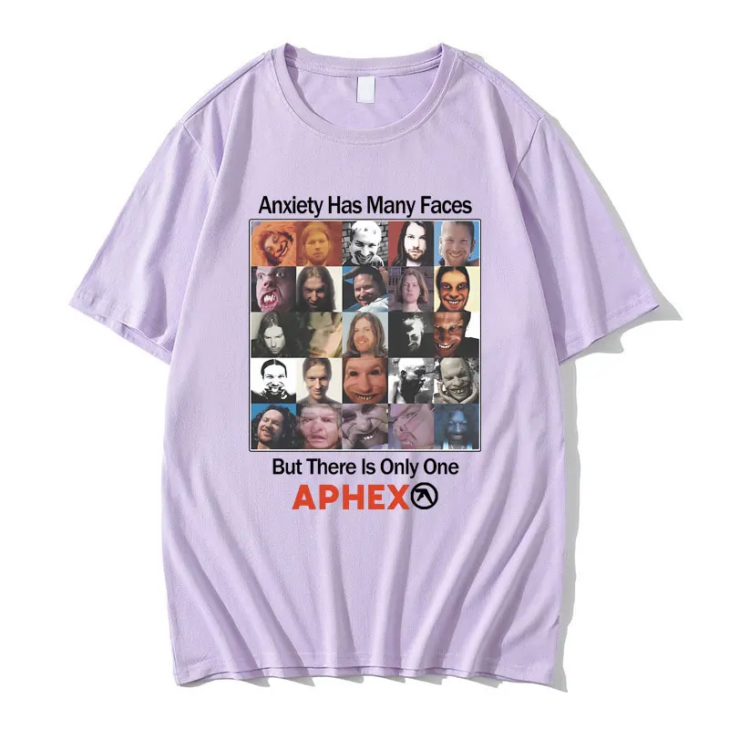 Britain Electronic Music Aphex Twin Anxiety Has Many Faces But There Is Only One APHEX Graphic T-shirt Men Women Vintage T Shirt