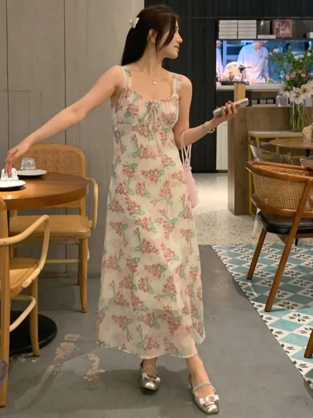 Retro Summer V-ne Stampato adient Vita Cinched ter Dr Donna Midi Dr Chic Pittura a olio Tintura e sbiancamento