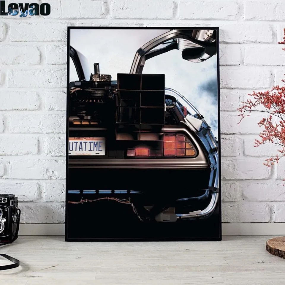 Full Square Diamond Painting Embroidery Back to the Future Poster DeLorean Handmade Home Decor Cross Stitch Diamond Art Diy Gift