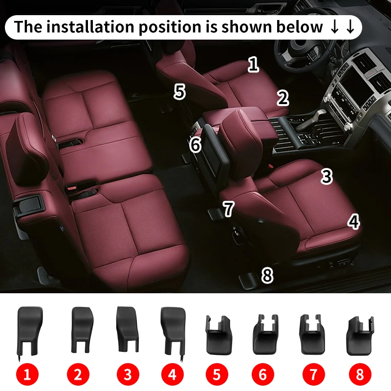 For Lexus GX460 GX400 2010-2022 Seat Rail Track Cover Protector Anti Dust Anti Scratch Interior Upgrade Accessories Modification view 3