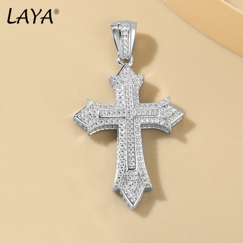 LAYA 925 Sterling Silver Pendant For Men Jewelry Female Classic Cross Pendant Necklaces Male Choker Bijou Lady Necklaces Hot