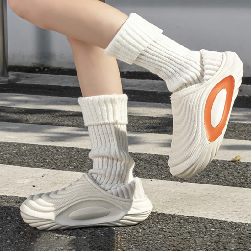 Thick Bottom Waterproof Closed Toe Warm Slippers Men Winter Fleece-lined Indoor Non Slip Shoes Women Plus Size Soft Plush Slides view 5