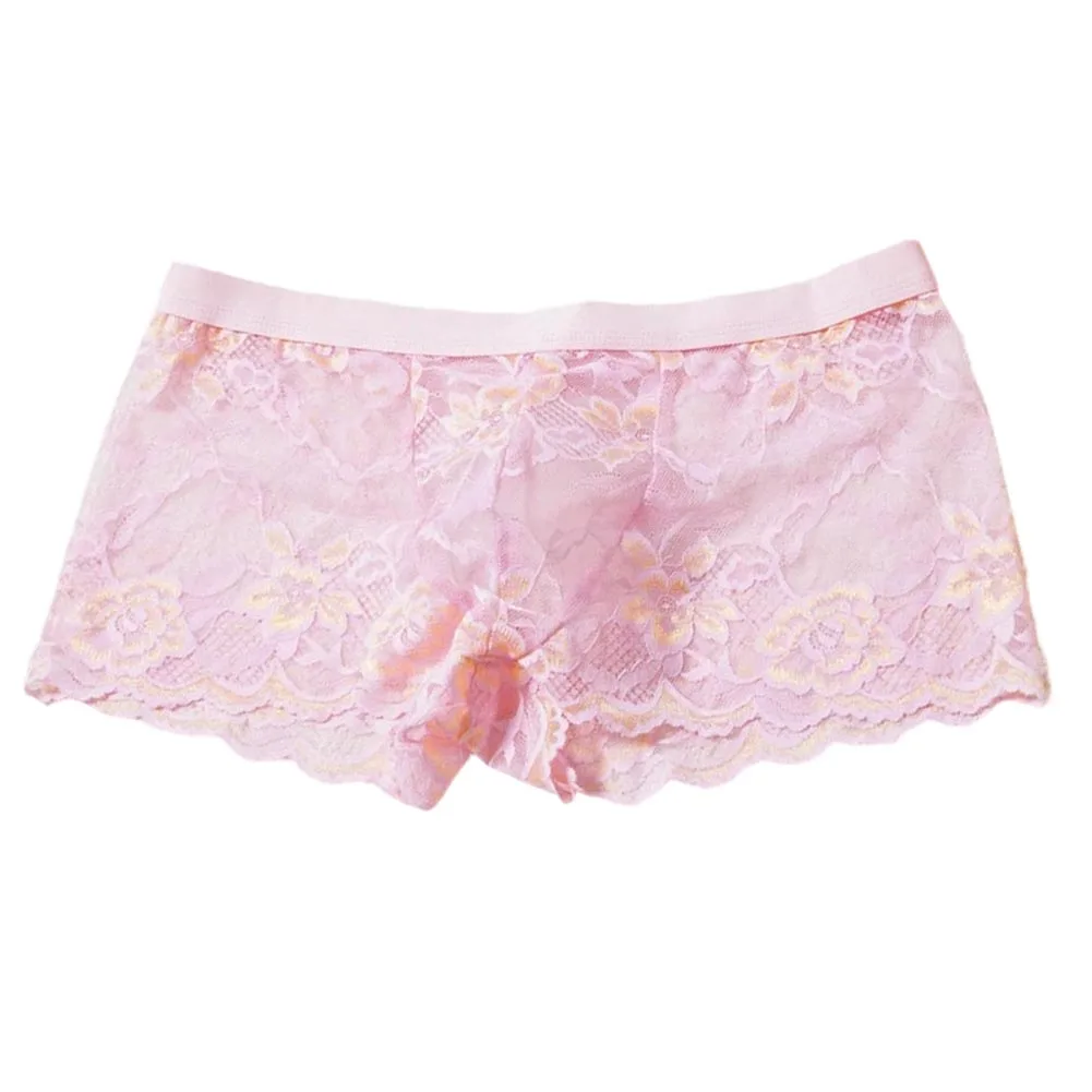 Men Jacquard Lace Underpants Translucent Calcinha Boxer Shorts Gay Sissy Underwear For Man Exotic Lingerie Soft Japanese Thongs