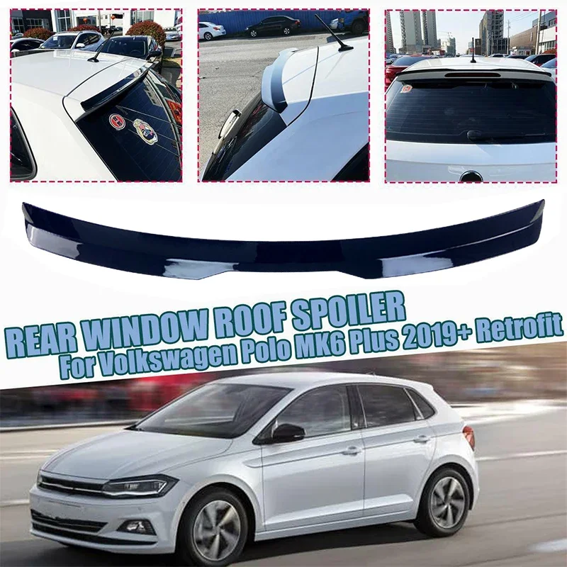

Для VW Volkswagen Polo MK6 GTI 2019 2020 2021 2022 автомобильные аксессуары задний воздушный спойлер на крышу окно хвост верхнее крыло сплиттер крышка