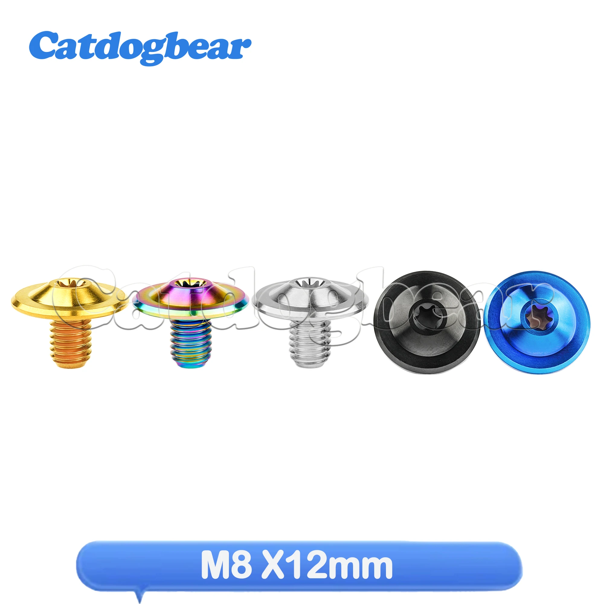 

Catdogbear Titanium Bolt M8x12mm Butterfly Shaped Flange Plum Blossom Head Suitable for Bicycle and Motorcycle Modification