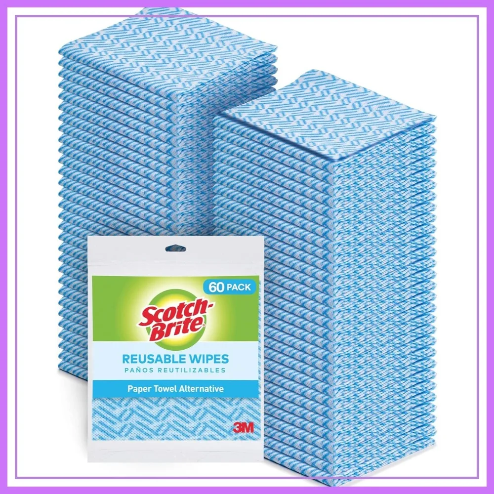 

Reusable Kitchen Wipes 5-Pack, 12 Packs, 60 Wipes, Machine Washable, Durable