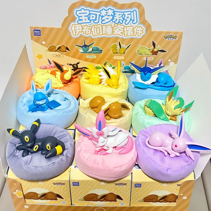 

New Genuine Eevee Sleeping Position Series Mystery Box Vaporeon Anime Figurines Sylveon Espeon Umbreon Merchandise Gift Toy
