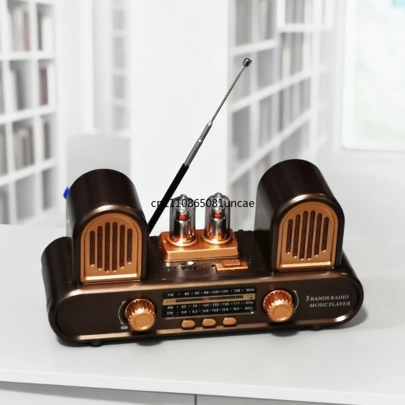 Stereo Dual Channel Radio FM MW SW Bluetooth Speaker TF Card Portable Home Audio Player