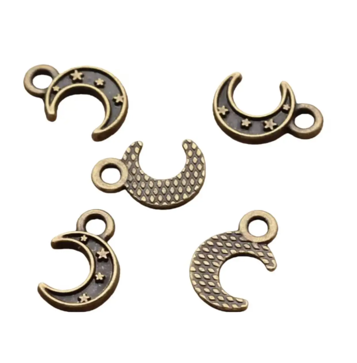 

50pcs 12*7.8mm Lovely moon shaped charms for handmde accessories Zinc alloy metal HW3244