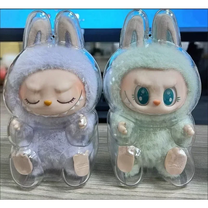 Transparent Protective Cover for Labubu Monster Toy Elf Doll Cover Storage Box Cute Elf Plushie Display Cover for Party Dolls