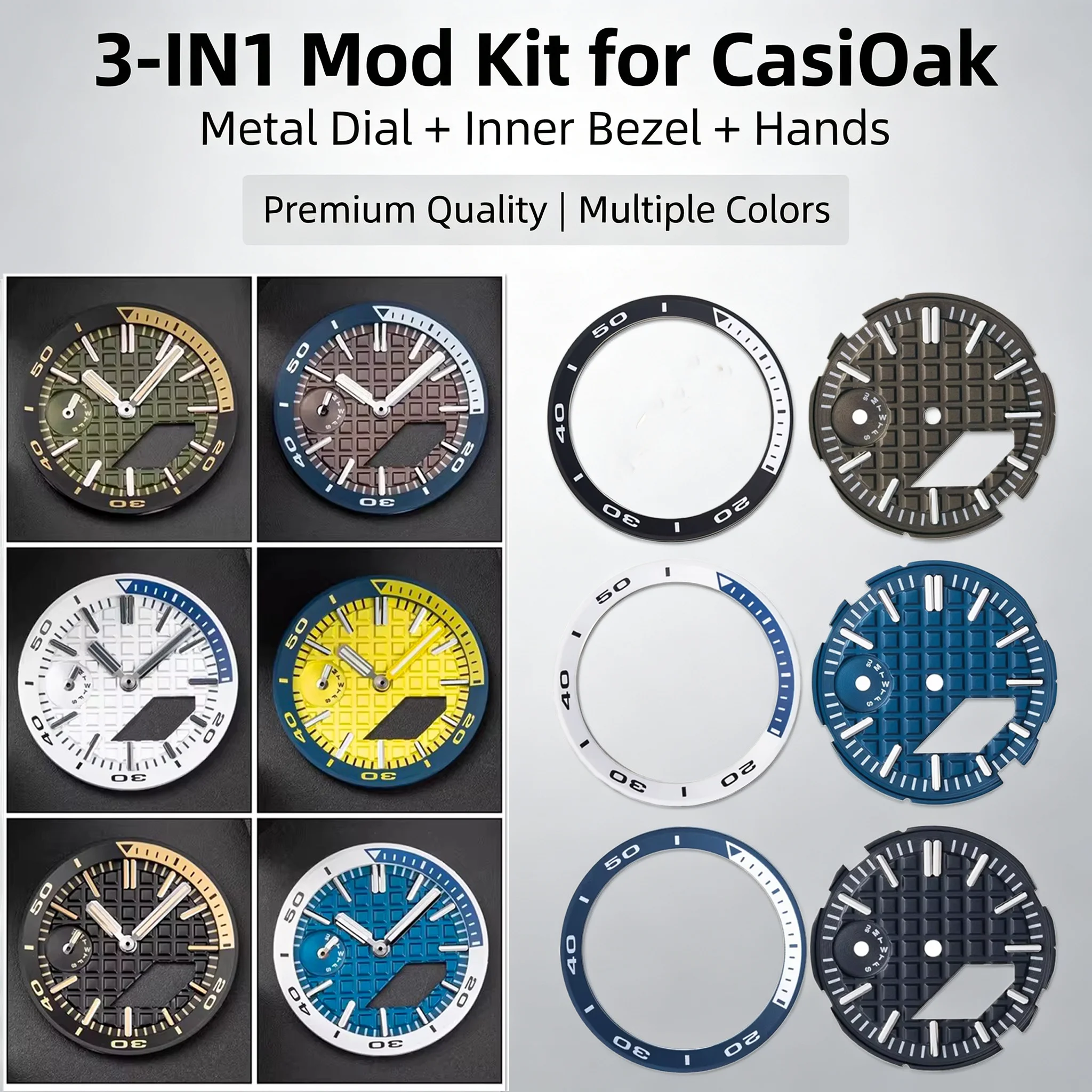 For Casio GA2100 3IN1 Ring Watch Dial Plate Index DIY Accessories Replace 2IN1 MOD Kit watch scale Ring GA-2100 2110 Hour Marker