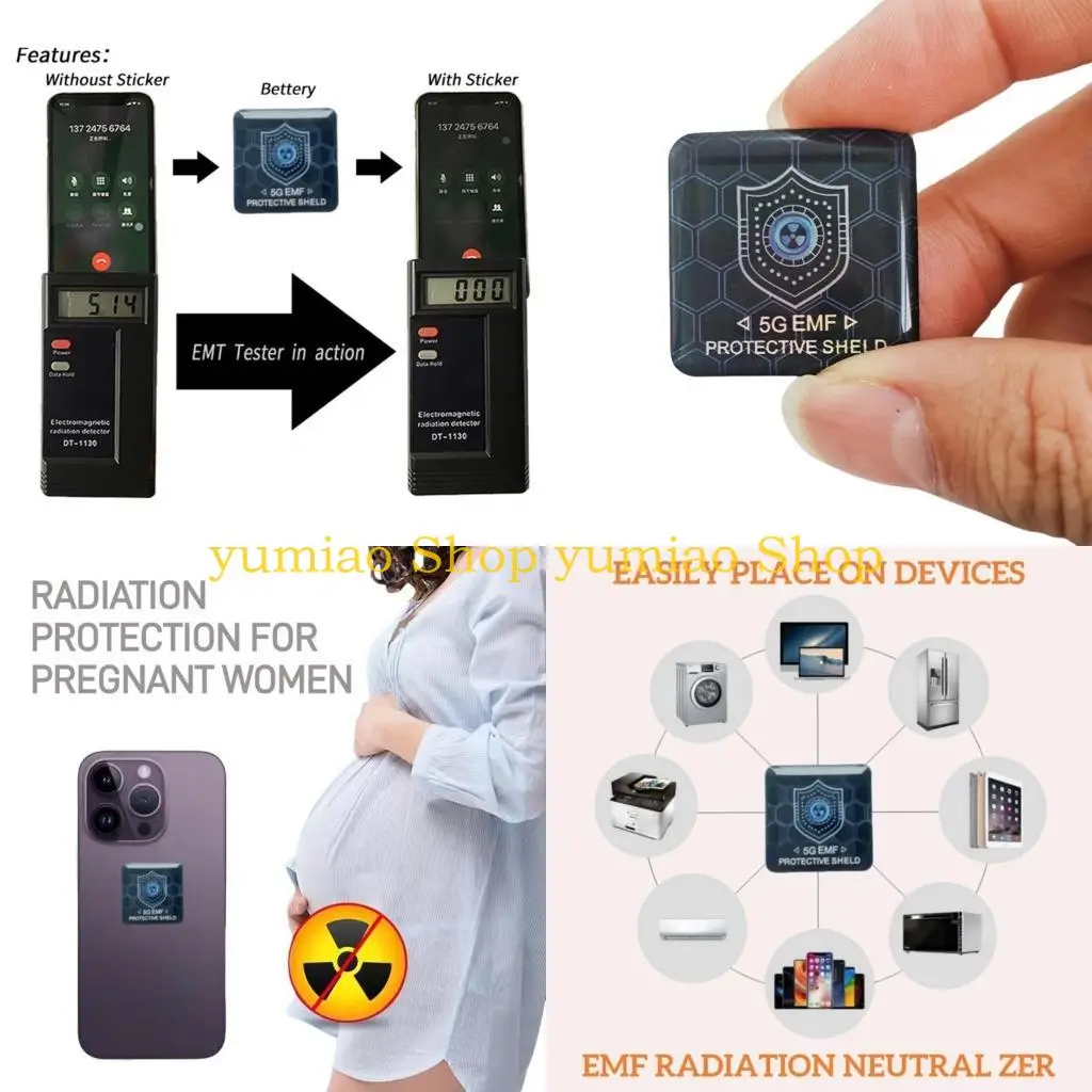 587B Silicone Chip Pattern Radiation Protections Sticker For Reducing Mobile Radiation Exposure On All Smartphones