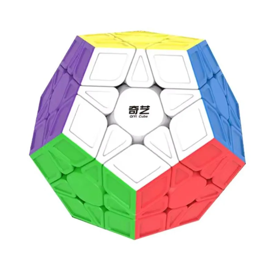 QiYi Qiheng 2x2 3x3 Megaminx المكعب السحري بدون ملصقات/ملصقات سوداء مكعب السرعة ألعاب ألغاز تعليمية للأطفال هدية