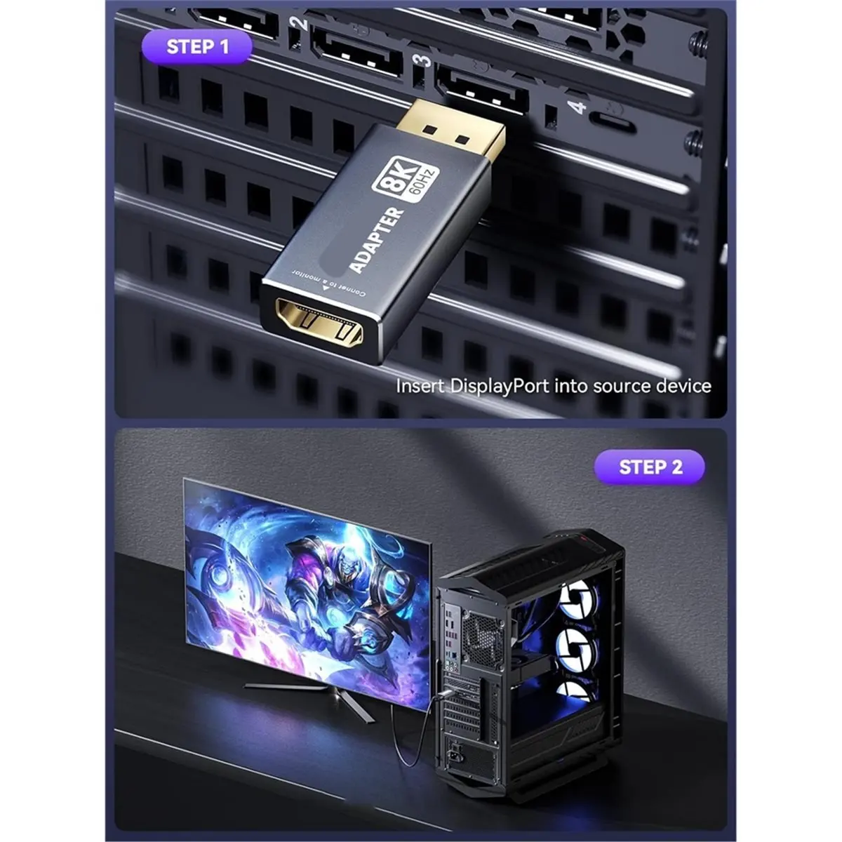 

Стабильный адаптер, совместимый с DisplayPort на HDMI, унинаправленный адаптер, совместимый с DP на HDMI