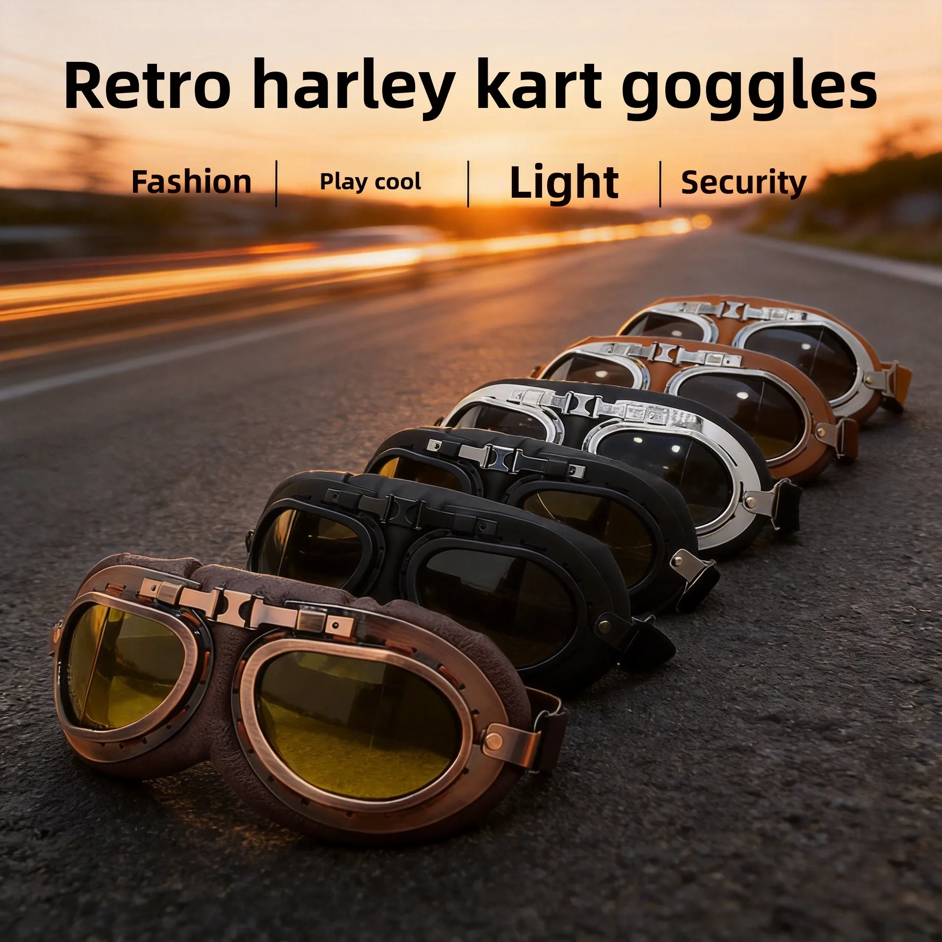

Motorcycle Harley Goggles, Windproof and UV Resistant Goggles, Retro and Trendy Off-road Riding, in Stock Sunglasses, Sunglasses