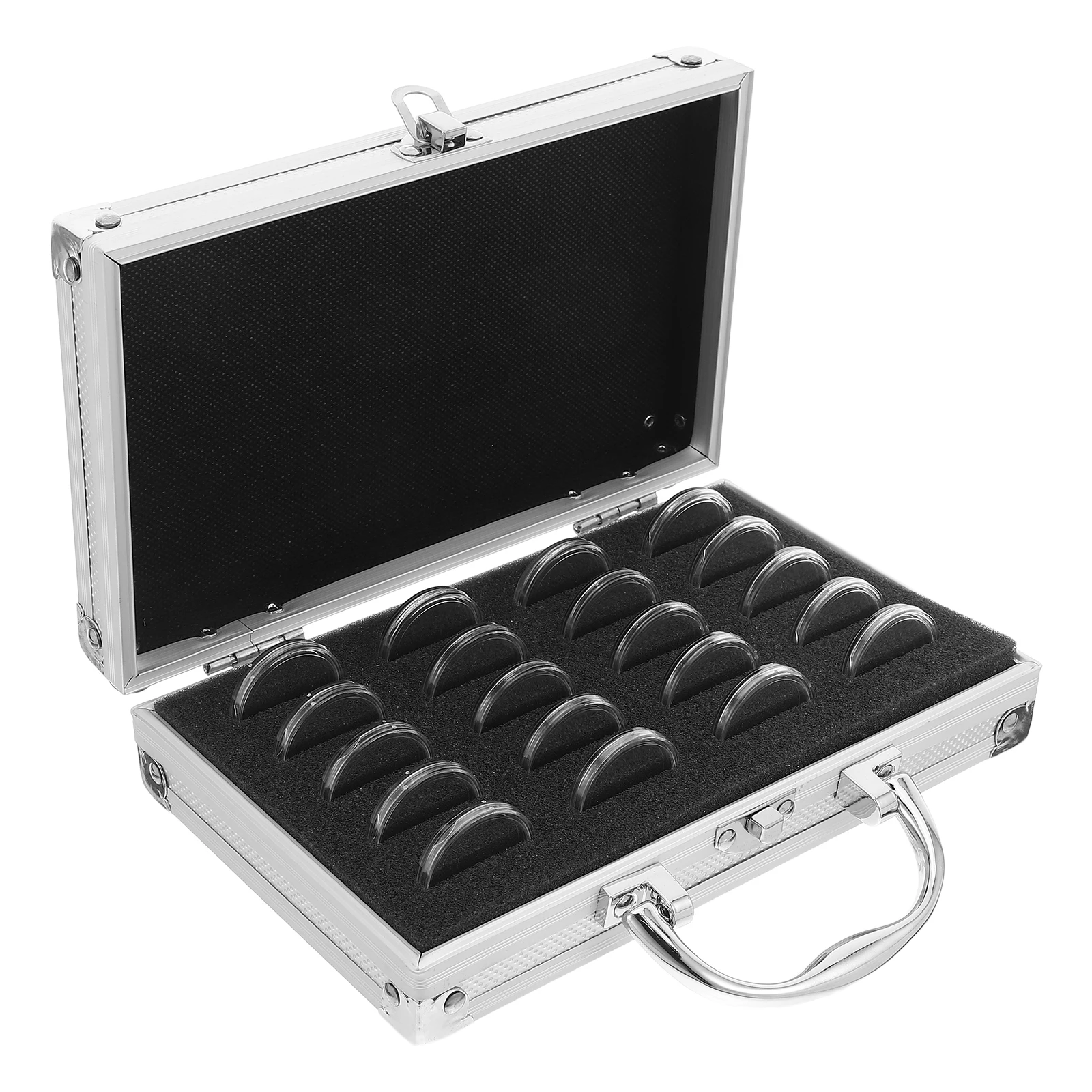 

Coin Collection Box Transparent Metal Display Case For Coins Medals Badges Storage Portable Mini Organizer Holder Secure