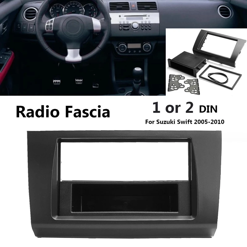 1 Or 2 Din Car Stereo Radio Fascia Plate Frame DVD Panel Audio Dash Mount Kit Adapter For Suzuki Swift 2005-2010