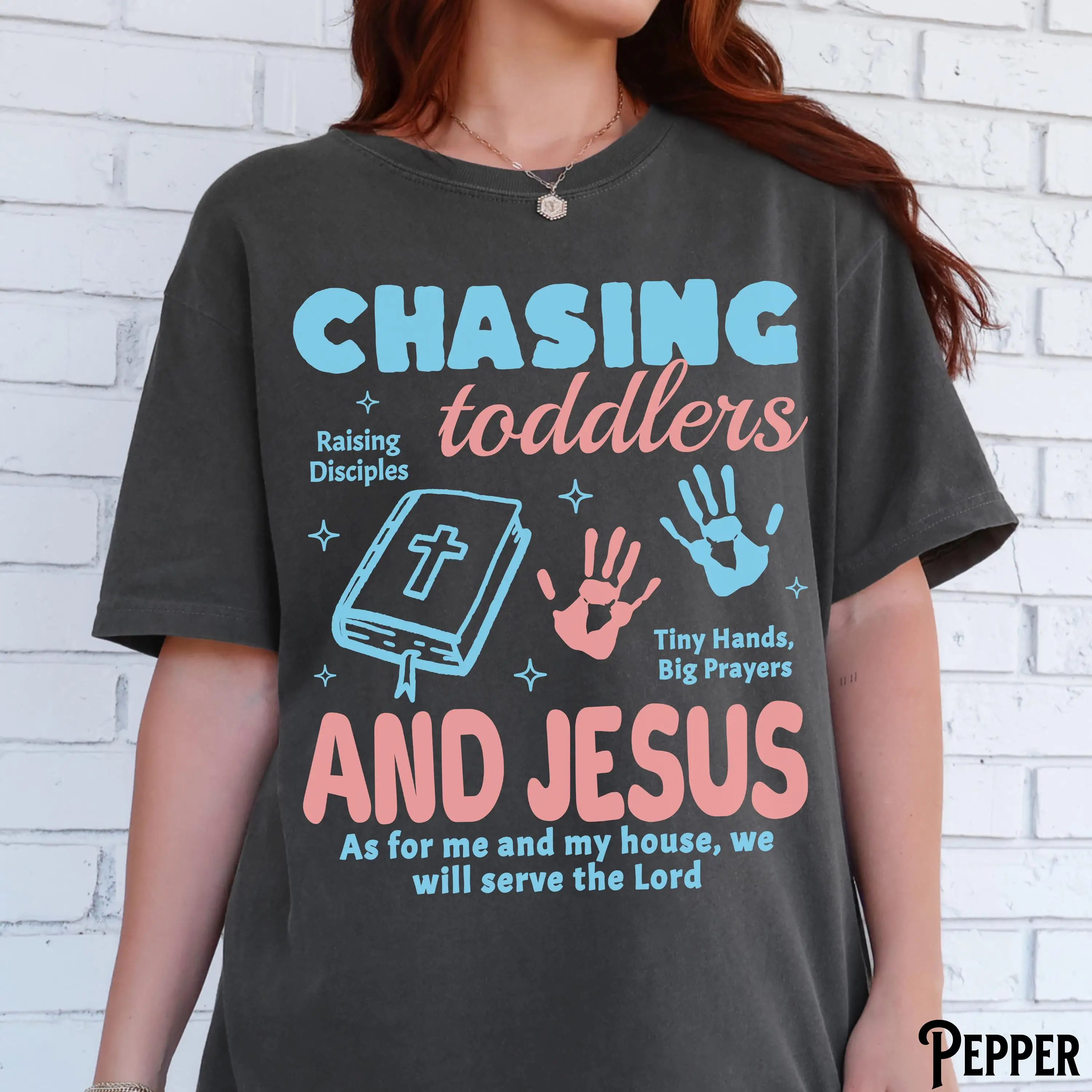 Christian Mom T-Shirt, Unisex Tee, Jesus Lover, Chasing Toddlers, Funny, Mama, Mother's Day, Raising Disciples Gift Tee T-shirt