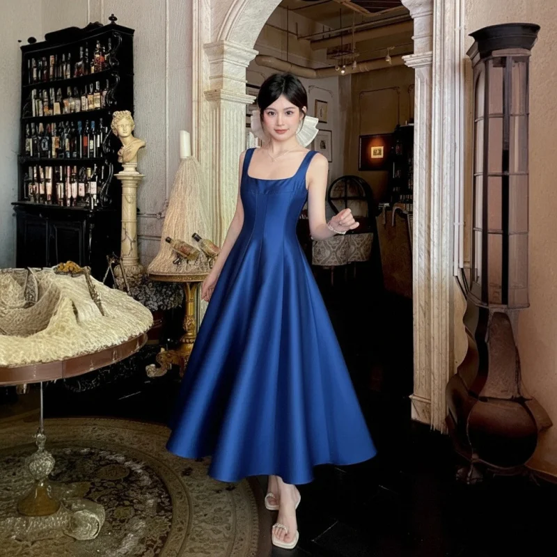 Abito da donna di lusso monospalla a sirena, lunghezza media, elegante, sexy, chic, a coda di pesce, per primavera, estate, autunno, inverno, nuovo, casual
