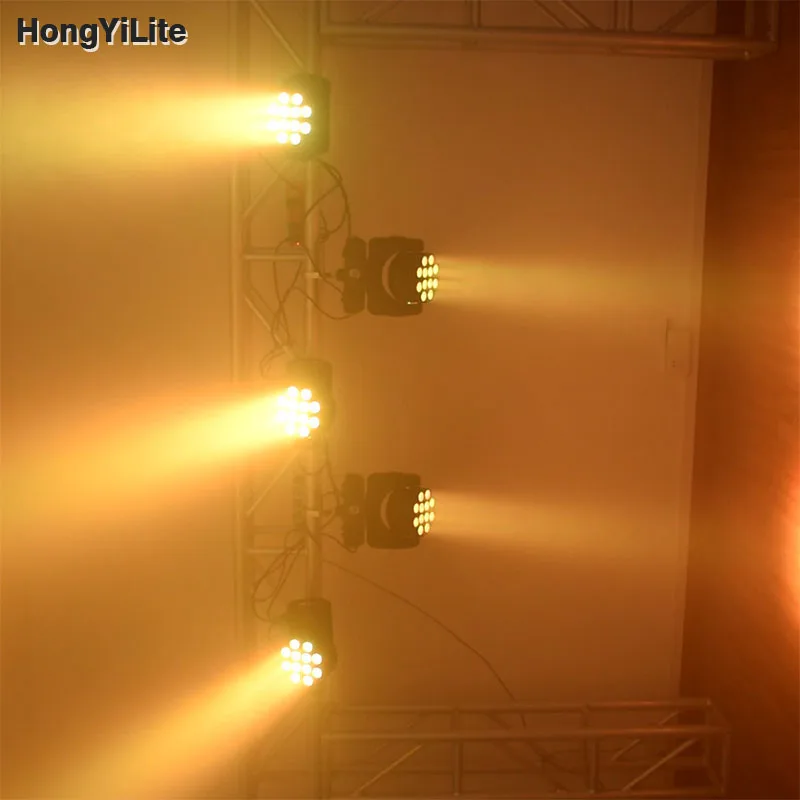 HongYiLite 12x12W RGBW Moving Head Beam Light DJ Stage Light With DMX512 Control For Disco Concert Events DJ Party Lights