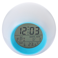 Spherical Night Light Multi Function Clock Electronic LED Display Bedside Alarm for Kids