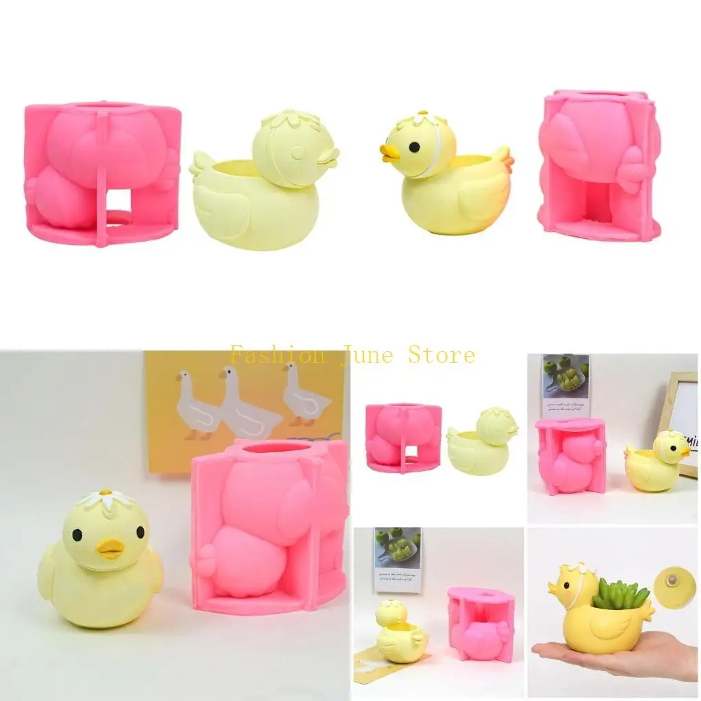 

N5KA Duck Flower Pots Silicone Mold Concrete Plaster Holder Molds Crystal Epoxy Resin Mold DIY Handmade Crafts Decor