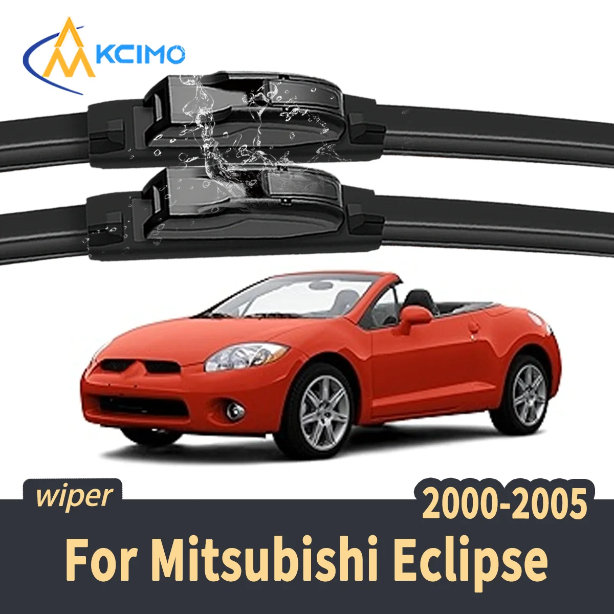 

For Mitsubishi Eclipse D52A/D53A 2000-2005 Windshield Wiper Blades Silent Natural Rubber Car Front Window Replacement Parts