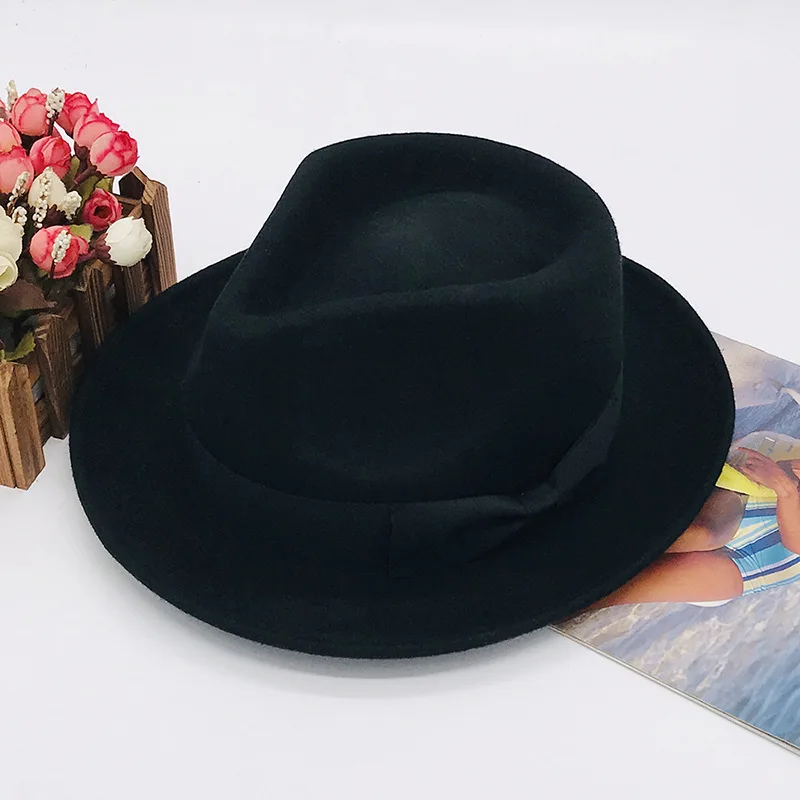 Factory Supply Winter Fashion Wool Bucket Hat For Men Jazzy British Style Bowler Hat Feast Street Dress High-end Fedoras Hat