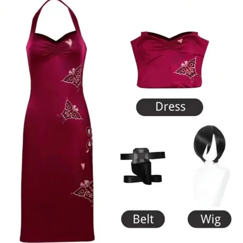 أأ ★ كوس آدا وونغ تأثيري لعبة المقيم 4 لعب الأدوار فانتازيا الزي فستان أزياء الهالوين كرنفال حفلة جلطة جديد 2025