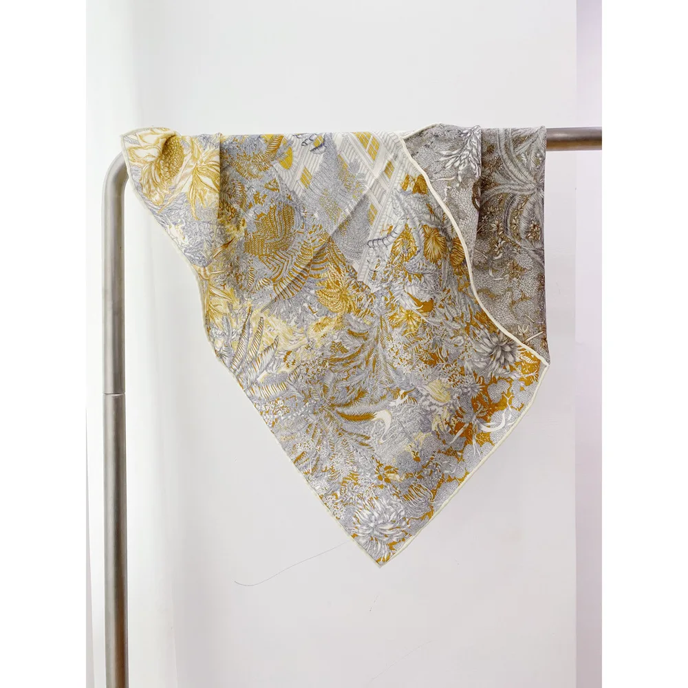 

Double-Faced Printing Scarf Silk Wool Blend Scarfs Women Luxury Small Shawls Square Bandanas Handkerchief Lover Gift 65CM 65CM