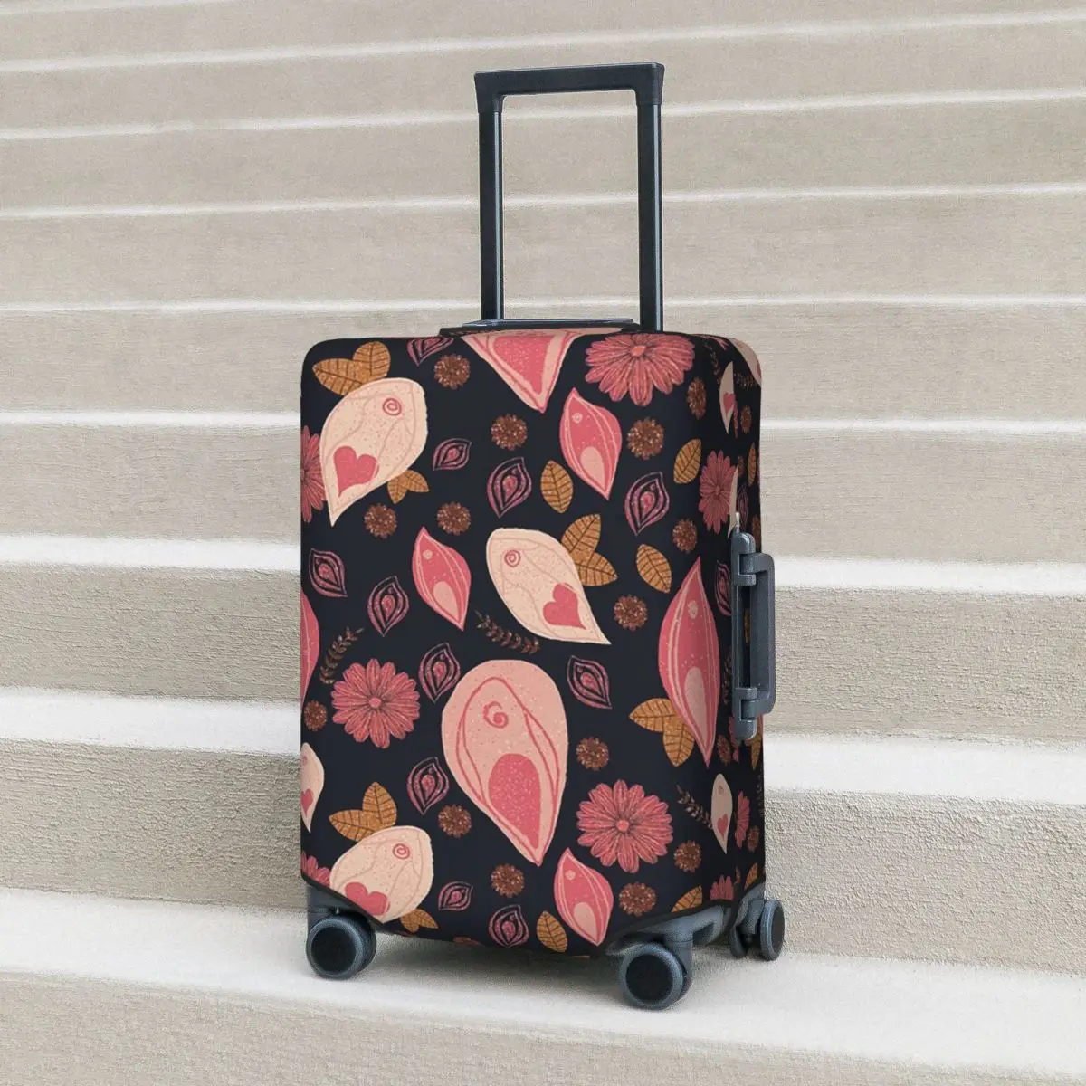 

Vulva Flower Pattern Suitcase Cover Protection Elastic Travel Luggage Protector Covers for 18-32 Inch