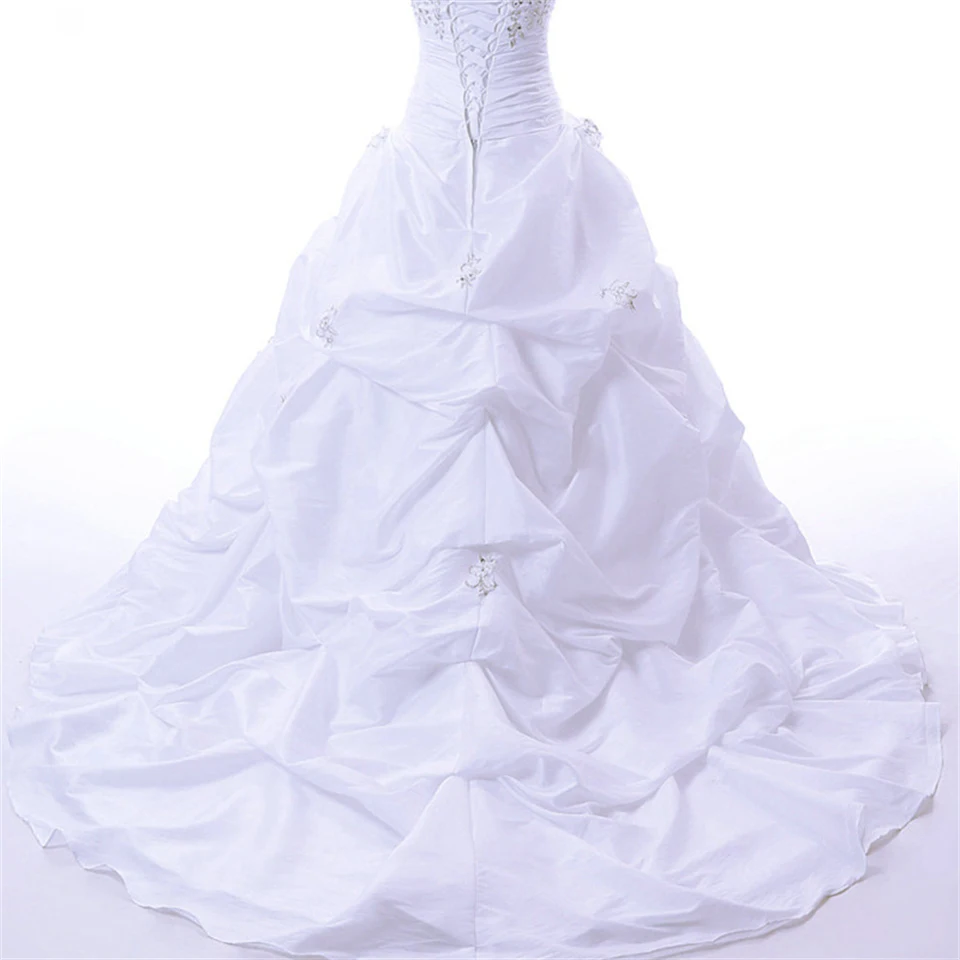 Vestido de casamento feminino sem alças, elegante plissado de cristal vestido de baile com lantejoulas, vestido nupcial do trem do tribunal, 2024