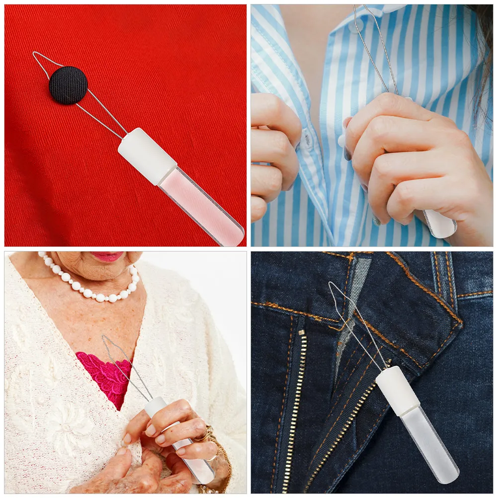 2Pcs Button Hook Zipper Puller Tool Dressing Aid Fast Clothing Fastener Helper Seniors Elderly Disabled Dressing Aid for Pants