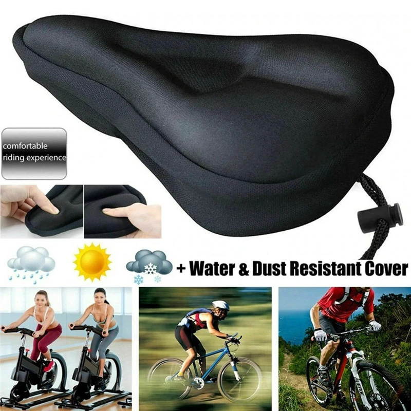 Funda de sillín 3D para bicicleta de montaña, cojín grueso y transpirable, supersuave, esponja de Gel de silicona, accesorios para bicicleta