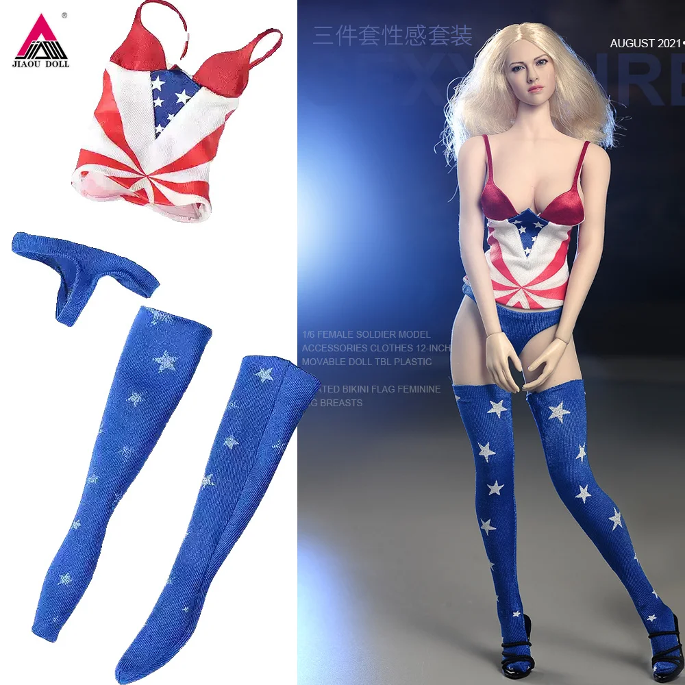 

HS Toys 1/6 Girl Underwear Vest Underpants Stocking Set Model Fit 12'' PH TB Large Breast Female Soldier Action Figure Body Doll