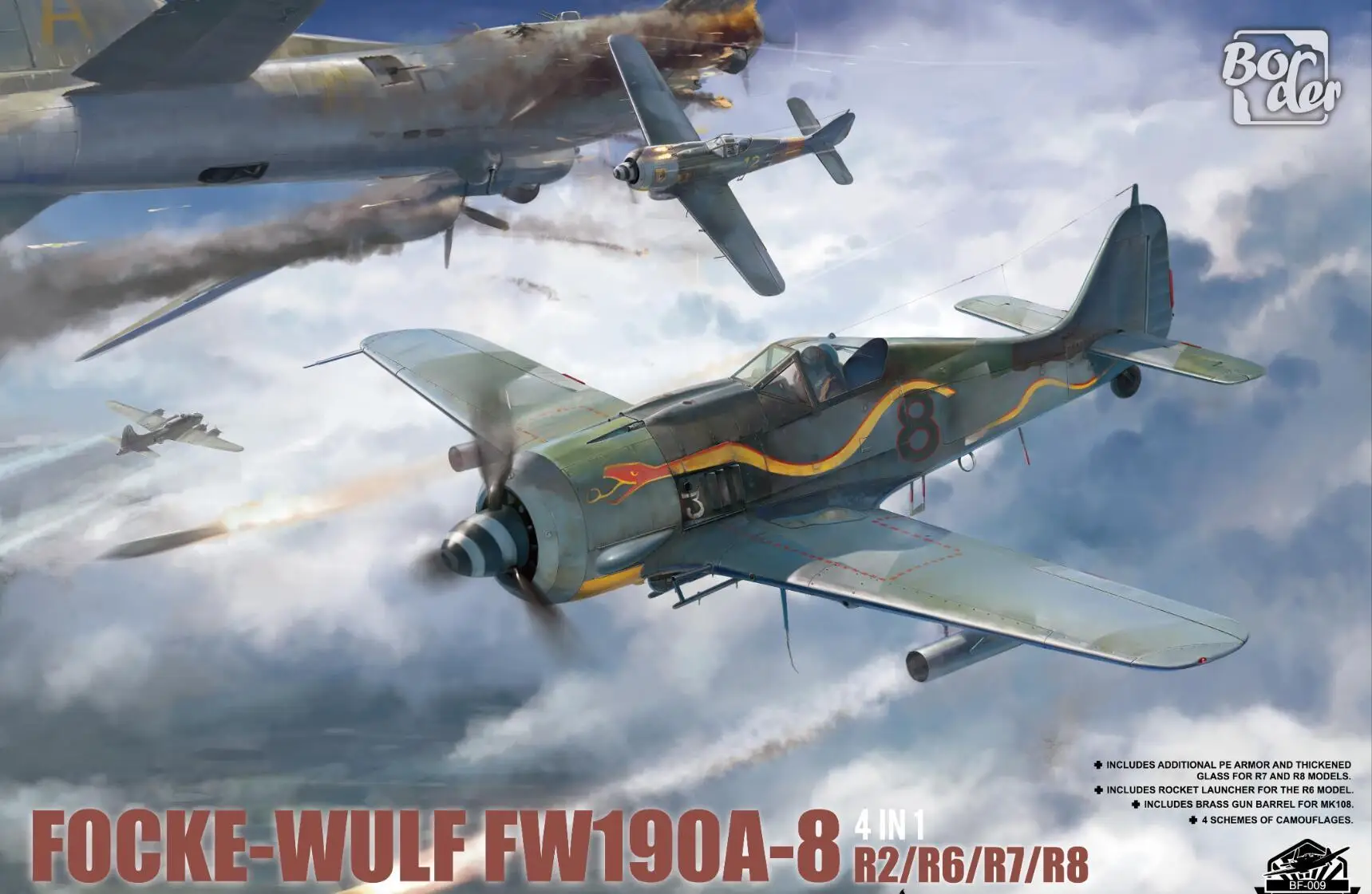 

Бордюрная фотография 1/35 шкала c фокусом-Wulf Fw190 фотография 4 в 1 (R2/R6/R7/R8) набор пластиковых моделей