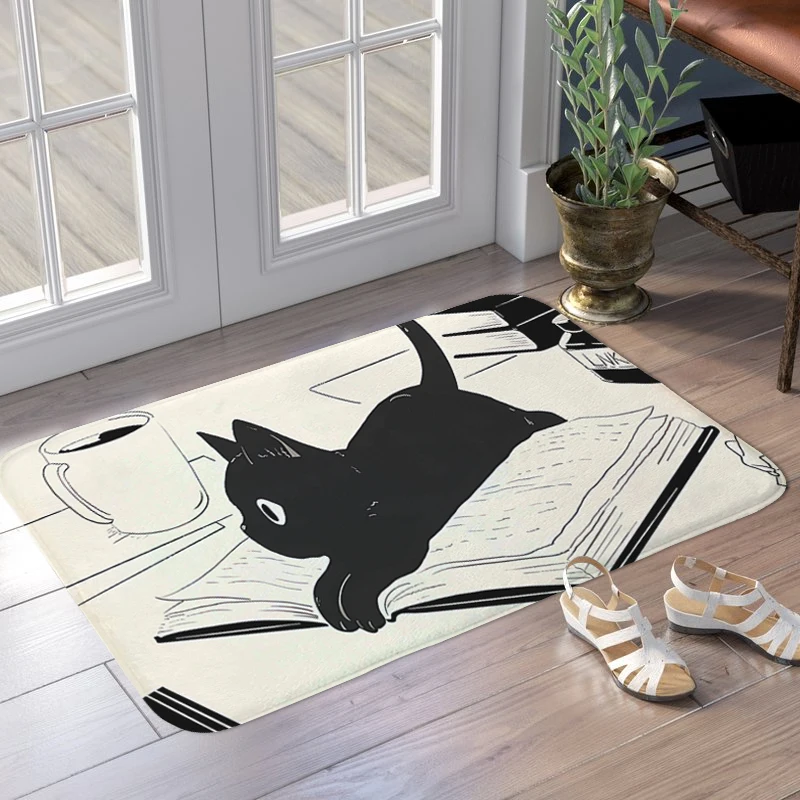 

Cartoon Cat Cute Main Door Entry Mat Bathroom Rug Custom Doormat Balcony Entryway Hallway Carpet Interior Home Decor Items