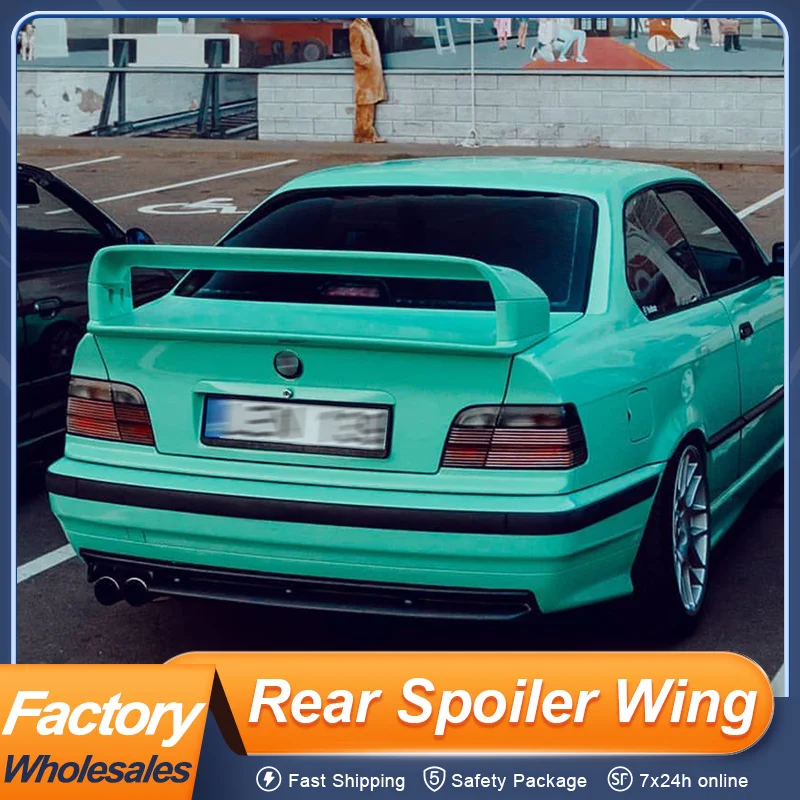 

For BMW 3 Series M3 E36 318i 323i 323ti Coupe Sedan 1990-2000 Rear Trunk Lid Car Spoiler Wing 4Pcs/Set Paint Black White Carbon