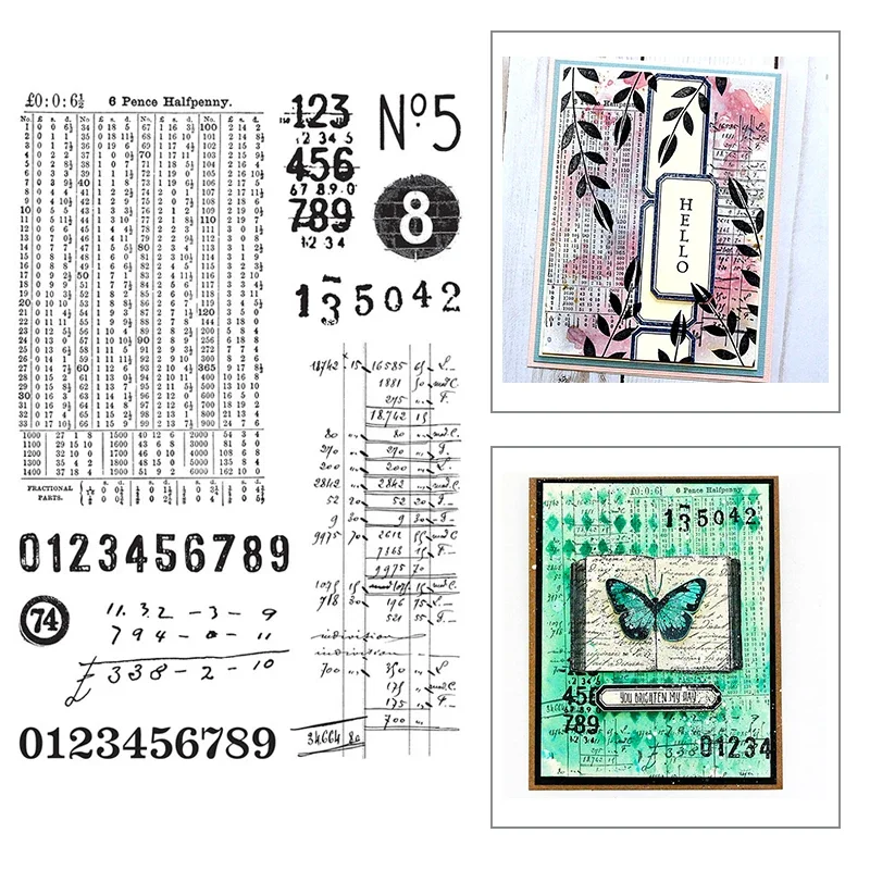 New Retro Arabic Numerals Clear Stamp For DIY Craft Making Album Paper Greeting Card and Scrapbooking No Metal Cutting Dies