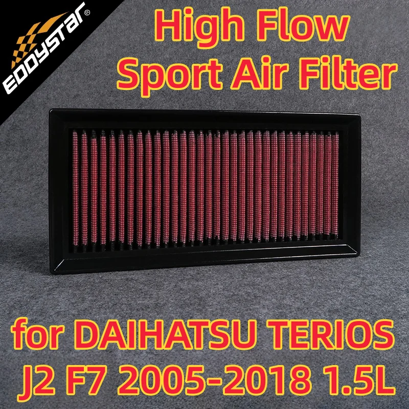 

High Flow Sport Air Filter for DAIHATSU TERIOS J2 F7 2005-2018 1.5L VVT-i RWD/4x4/LPG Washable Racing Intake Filters