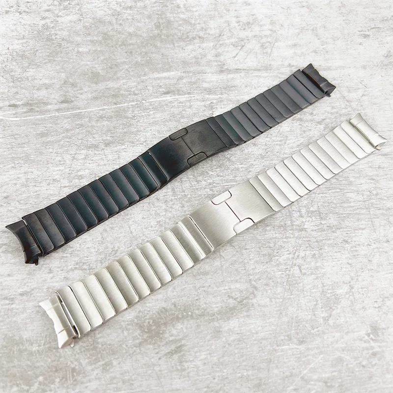 

Ремешок мужской из нержавеющей стали для Samsung Galaxy Watch 7 Ultra 47 мм, роскошный браслет без зазора, с изогнутым концом для Galaxy 7 47 мм