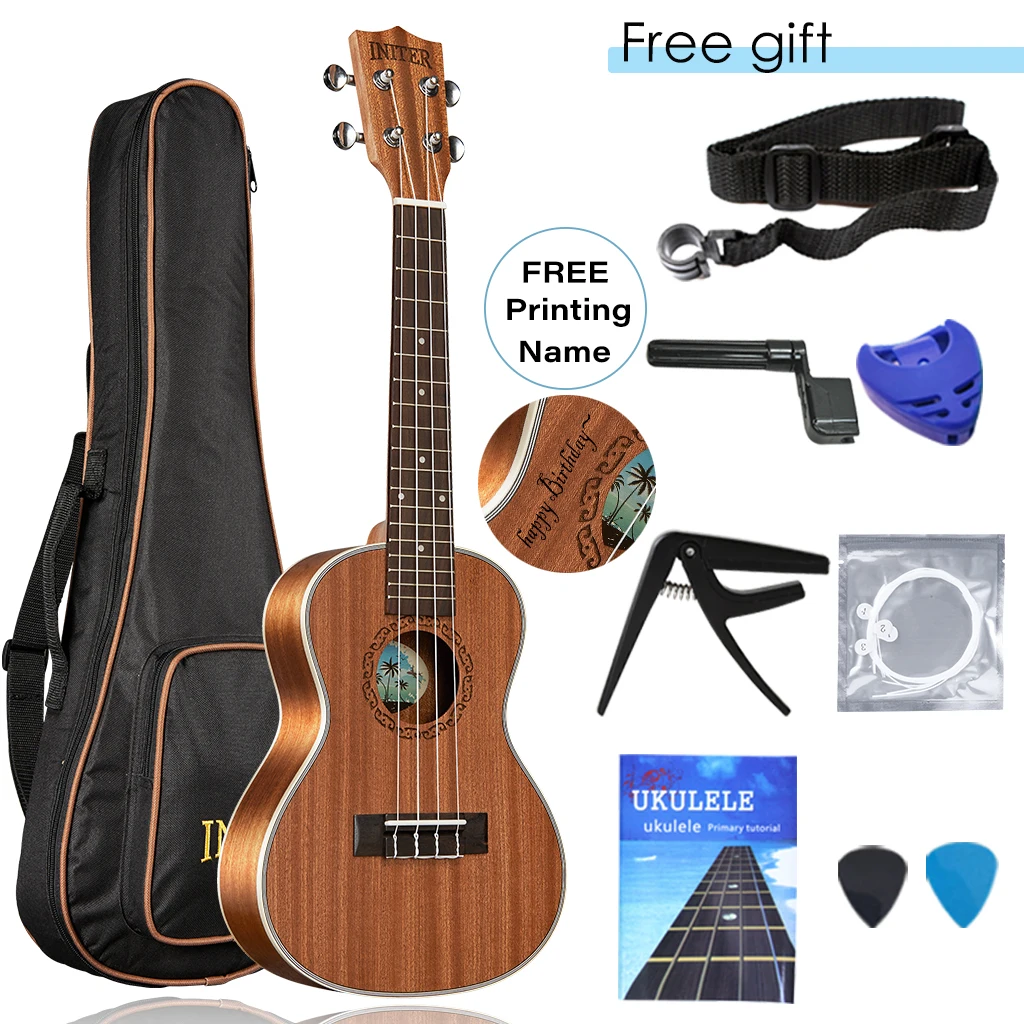 INITER Alta Qualidade 21/23/26 polegada sapele ukulele concerto ukelele guitarra Adequado para iniciante IUC-100