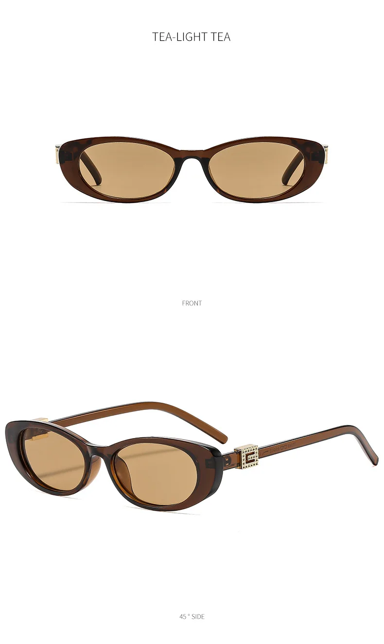 Luxus Weibliche Sonnenbrille Mode Mit Diamanten Sonnenbrille Ins Trendy Kleine Cat Eye Für Frauen Brillen Gafas De Sol – Detail 7