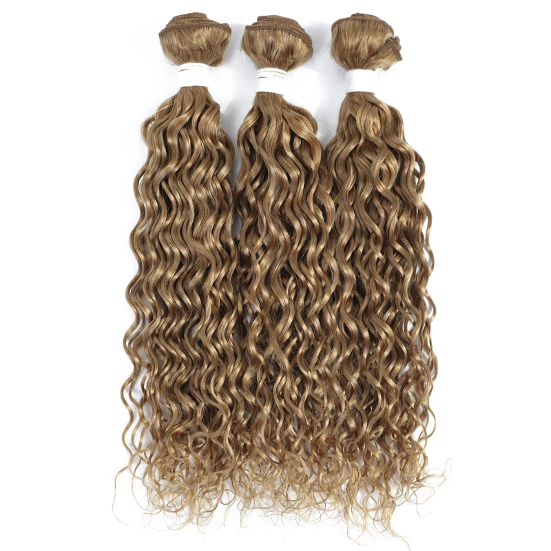 Tissage en Lot Brésilien Remy Naturel Ondulé, Blond Miel, Offre, 1/3/4 Pièces