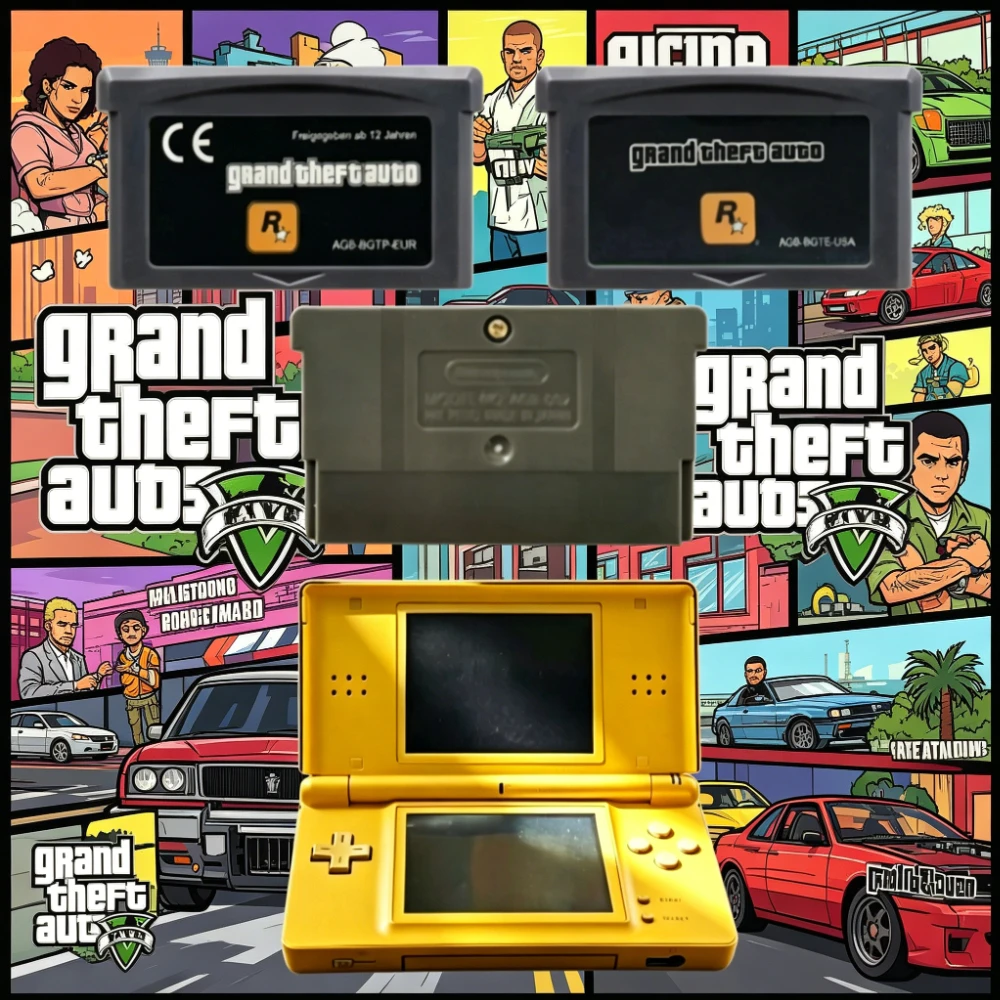 Cartucho de Juego GBA para EE. UU./Europa, Tarjeta de Consola de Videojuegos de 32 Bits, Grand Theft Auto Advance, Juego GBA de 32 Bits