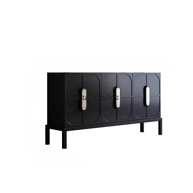 

Italian light luxury dining side cabinet, living room against the wall integrated storage, modern simple storage entrance