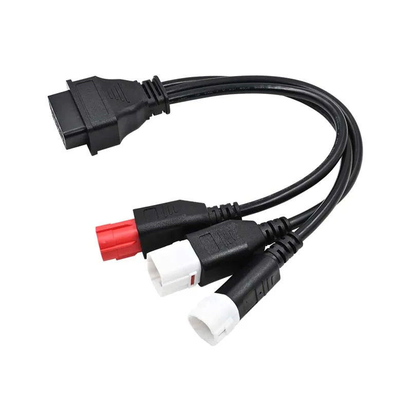 For YAMAHA 3Pin 4Pin & HONDA 6PIN 3IN1 Male to Female Motorcycle Extension to OBD2 16Pin Cable MotorBike Diagnostic Tool