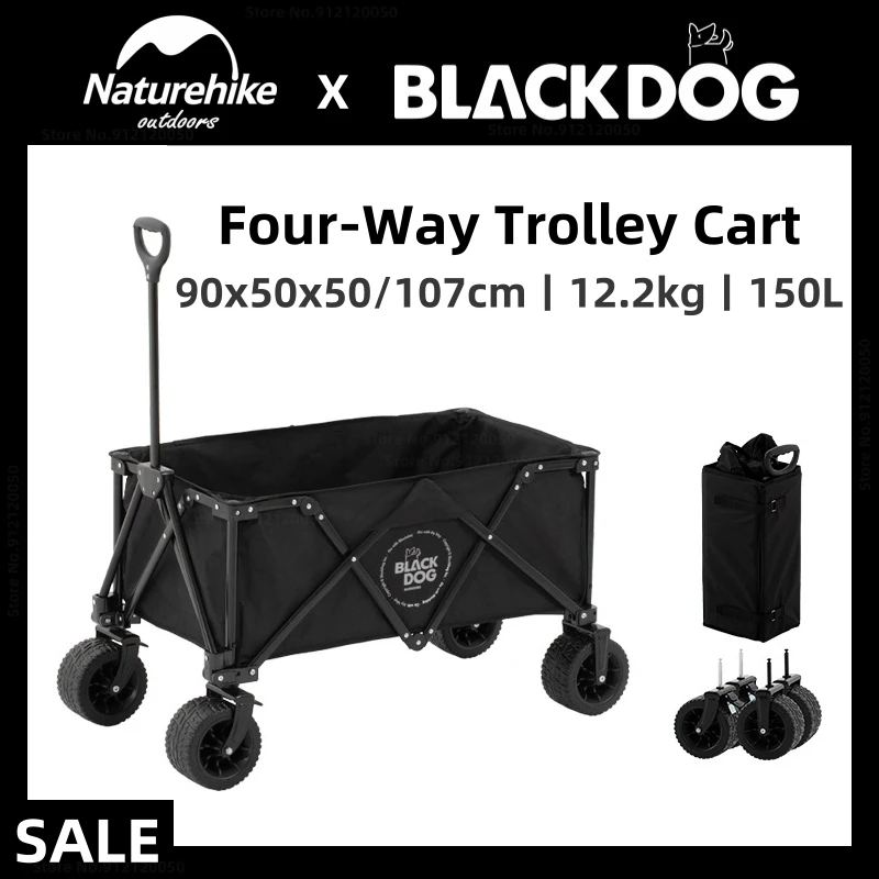 

Naturehike-BlackDog 150L Outdoor Trolley Portable Camping Cart Storage Detachable Folding Push-Pull Outdoor Camp Transport Tools