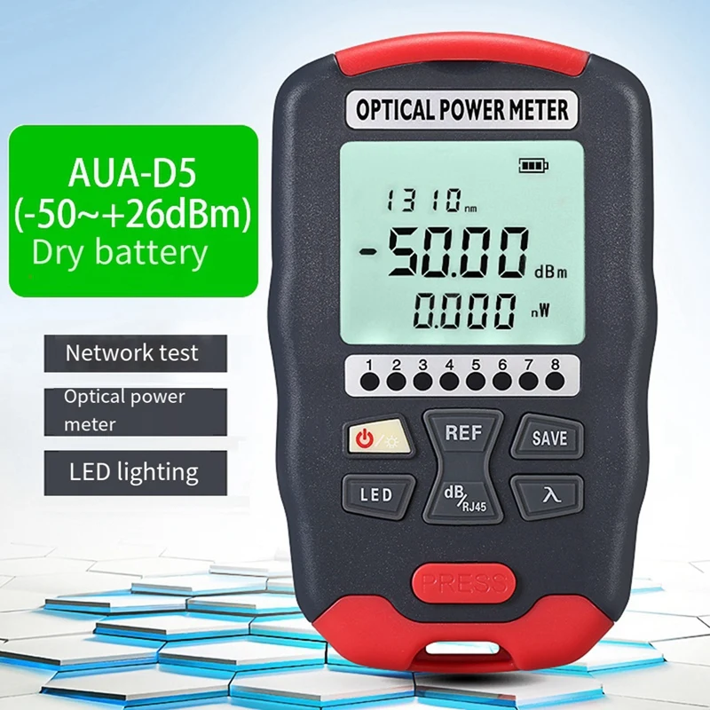 Optical Fiber Power Meter 10 Wavelengths Sensitive Chip Accurate Measurement Fit For Wiring D5